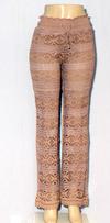 Full Lace Fitted Pants - Sand